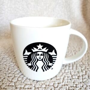 Starbucks Black Mermaid Logo Siren Mug Coffee Cup White Barrel 14 fl oz-2015.
